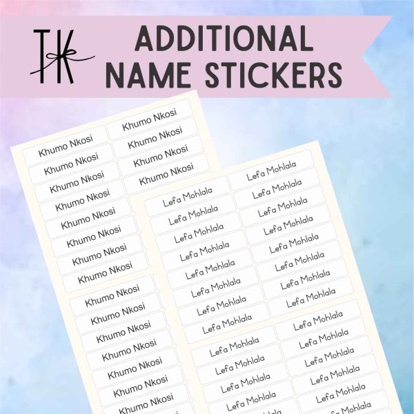 Additional Name Stickers